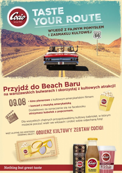 Rusz tropem amerykańskiej kinematografii Film, LIFESTYLE - W najbliższą środę, 9 sierpnia, marka Cocio zaprasza na drugie spotkanie z popkulturą amerykańską ? rusz tropem amerykańskiej kinematografii. O godz. 20.45 wyświetlony zostanie jeden z kultowych filmów zza oceanu. Jaki? Zadecydują sami widzowie.