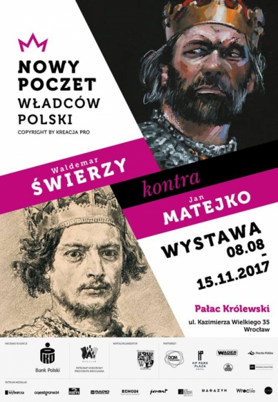 Nowy poczet władców Polski. Waldemar Świerzy kontra Jan Matejko we Wrocławiu Sztuka, LIFESTYLE - Projekt Nowy poczet władców Polski został zainicjowany w 2004 roku przez Andrzeja Pągowskiego, a tworzy go aż 49 portretów władców Polski, namalowanych przez najwybitniejszego przedstawiciela polskiej szkoły plakatu, profesora Waldemara Świerzego.