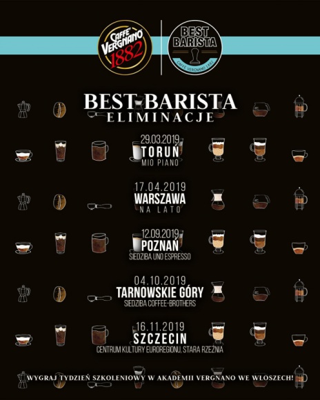 Rusza konkurs Caff? Vergnano Best Barista 2019! Hobby, LIFESTYLE - Rusza piąta edycja ogólnopolskiego konkursu Caff? Vergnano Best Barista. Po raz pierwszy wydarzenie odbędzie się w nowej otwartej formule. Mogą w nim wziąć udział wszyscy bariści, niezależnie od marki kawy, na której pracują