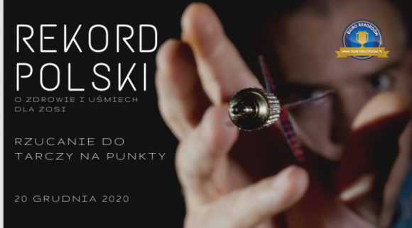 Wojciech Skrzypczak ustanawia Rekord Polski w rzutach do tarczy na punkty Hobby, LIFESTYLE - Już 20 grudnia 2020 roku (niedziela), Pan Wojciech Skrzypczak podejmie się próby ustanowienia nowego Rekordu Polski na najwięcej punktów zdobytych w rzucaniu lotkami do tarczy (10-punktowej) w ciągu 12 godzin.